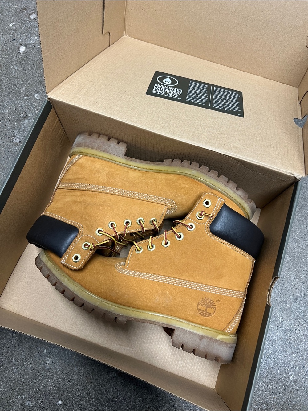 Timberland Men's Wheat Nubuck Work Boots with Black Collar